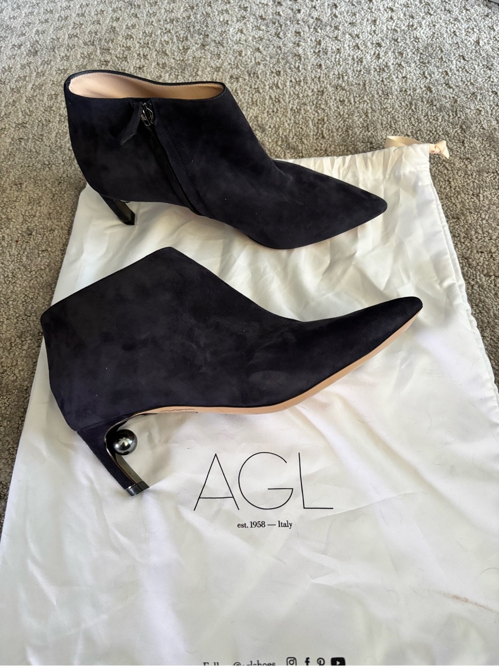 Nicholas Kirkwood Black Suede Pointed Ankle Boots